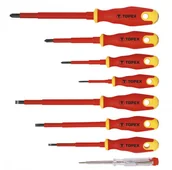 Śrubokręty - Topex Wkrętaki 1000V, zestaw 8 szt. TOP-39D674 - miniaturka - grafika 1