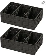 Pojemniki łazienkowe - Wenko WENKO zestaw 2-częściowy, badorganizer Adria, z uchwytem 209783_Schwarz- - miniaturka - grafika 1