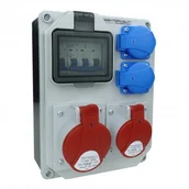 Rozdzielnie elektryczne - Doktorvolt Uzbrojona rozdzielnica budowlana HL-S 32A 16A 2x230V Schuko 5361 DV-5361-D - miniaturka - grafika 1