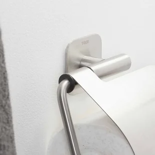 Tiger Uchwyt na papier toaletowy z osłoną Colar, srebrny, 1314130946 Coram - Stojaki i wieszaki na papier toaletowy - miniaturka - grafika 3