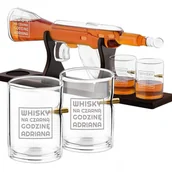 Karafki - Murrano Karafka karabin 4 szklanki zestaw grawer broń na czarną godzinę dla n KARAK-006 - miniaturka - grafika 1