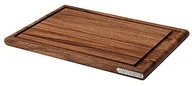 Deski do krojenia - Continenta deska do krojenia z rowkiem na sok z drewna akacjowego, deska do krojenia z litego drewna w profesjonalnej jakości, z metalowym logo, różne rozmiary 4821 - miniaturka - grafika 1