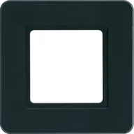 Klawisze i ramki - Hager Polo sp. z o.o. Q.7 Ramka 1-krotna do modułu podświetlenia LED, szkło, czarne 10116176 - miniaturka - grafika 1