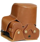 Akcesoria fotograficzne - MegaGear megagear "EVER Ready" środki ochronne na dole offnende Version skórzany pokrowiec torba na aparat, torba na Sony Cyber-shot DSC-RX10 III, brązowy MG762 - miniaturka - grafika 1