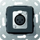 Wyłączniki światła i elektryczne - Gira 566710 XLR Female D serii zastosowania, czarna matowa - miniaturka - grafika 1