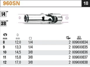 Beta NASADKA 8MM DO ŚWIEC ŻAROWYCH 960SN/8 - Klucze i nasadki - miniaturka - grafika 2