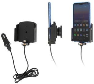 Brodit AB Uchwyt uniwersalny regulowany do Samsung Galaxy Note 20 Ultra bez futerału oraz w futerale lub etui o wymiarach: 75-89 mm (szer.), 2-10 mm (grubość) z wbudowanym kablem USB-C oraz ładowarką samochodow 721204 - Uchwyty samochodowe do telefonów - miniaturka - grafika 2