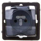 Gniazdka elektryczne - Ospel elektro Gniazdo 2P+Z bryzgoszczelne IP-44 z uziemieniem - Karo GPH-1SZ/M/0 - miniaturka - grafika 1