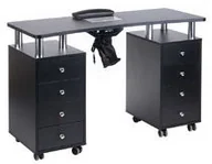 Stoliki do manicure - Beauty System Stolik do manicure z pochłaniaczem BD-3425+P CZARN BD-3425+P/BLACK - miniaturka - grafika 1