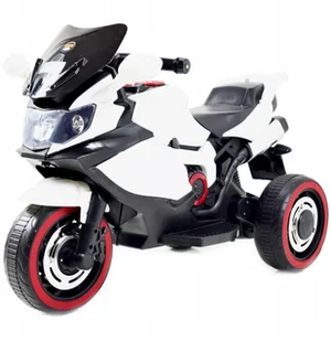 Super-Toys DUŻY MOTOR ŚCIGACZ STRONG 2 EXCLUSIVE, ŚWIECĄCE KOŁA/DLX518 DLX-518-BIAŁY - Pojazdy elektryczne dla dzieci - miniaturka - grafika 2