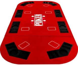 MAKSTOR.pl CZERWONY BLAT STÓŁ DO POKERA 160x80CM POKER KASYNO 2003013 (20030131) - Zestawy do pokera - miniaturka - grafika 5