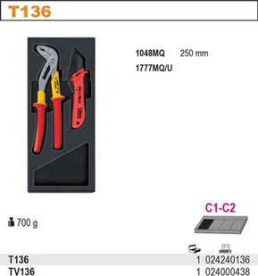 Beta WKŁADKA NA NARZĘDZIA Z TWORZYWA DO T136 2400/TV136 - Kombinerki i obcęgi - miniaturka - grafika 2