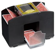 Akcesoria do gier planszowych - Relaxdays karta blendera 4 decks elektryczna blendera jako mieszana urządzenia na baterie do mieszania karty karty, remik i Skat za naciśnięciem przycisku wyobrażamy podczas sortowania, czarnym 10020521 - miniaturka - grafika 1