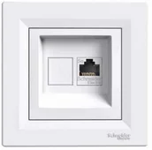 Gniazdka elektryczne - Schneider Asfora gniazdo komputerowe podtynkowe pojedyncze RJ45 kategoria 5e z ramką ekranowane białe EPH5000121 - miniaturka - grafika 1