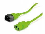 Kable komputerowe i do monitorów - Kabel zasilający do monitora C14/C13 1.8m zielony - miniaturka - grafika 1