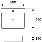 Umywalki - Lavita Altaya Mini Umywalka nablatowa 50x42 cm biała 5900378310204 - miniaturka - grafika 1