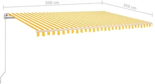 VidaXL Lumarko Automatycznie zwijana markiza, LED i czujnik wiatru, 500x350 cm 3069032 VidaXL - Markizy - miniaturka - grafika 21