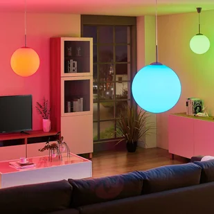 Lampenwelt com Ściemniana lampa wisząca LED RGB Rhona, aplikacja - Lampy sufitowe - miniaturka - grafika 4