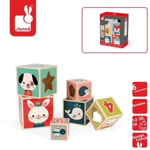 Janod Piramida wieża drewniana Baby Forest, - Klocki - miniaturka - grafika 3