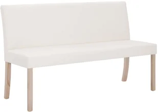 vidaXL Ławka, 139,5 cm, kremowa, sztuczna skóra vidaXL - Ławki do przedpokoju - miniaturka - grafika 2