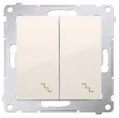 Wyłączniki światła i elektryczne - Kontakt Kontakt_Simon Łącznik schodowy podwójny z podświetleniem (moduł) 10AX. 250V. zaciski śrubowe krem DW6/2L.01/41 - miniaturka - grafika 1