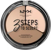 Bronzery i konturowanie twarzy - NYX Professional Makeup NYX Professional Makeup - 3 STEPS T SCULPT - FACE SCULPTING PALETTE - Zestaw do konturowania twarzy - MEDIUM NYXZKTW-IATW-02 - miniaturka - grafika 1