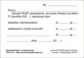 Druki akcydensowe - Firma krajewski Informacja o stanie konta [Pu/2-31-2] Pu/2-31-2 - miniaturka - grafika 1