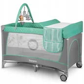 Łóżeczka i kojce - Lionelo Łóżeczko Turystyczne Dwupoziomowe Flower - miniaturka - grafika 1