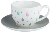 Filiżanki - Ashdene Filiżanka Do Kawy I Herbaty Porcelanowa Ze Spodkiem Ashdene Raindrop Biała 250 Ml - miniaturka - grafika 1