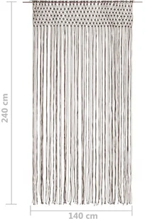 vidaXL Zasłona z makramy, kolor taupe, 140 x 240 cm, bawełna - Zasłony - miniaturka - grafika 5