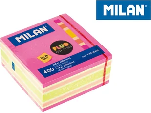 MILAN Karteczki fluo mix kostka 76 x 76 mm 400 sztuk - Szkolne artykuły papiernicze - miniaturka - grafika 2
