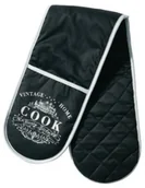 Pozostałe akcesoria kuchenne - Premier Housewares Vintage Home podwójna rękawica kuchenna, czarna 5100072 - miniaturka - grafika 1