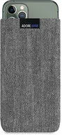 Etui i futerały do telefonów - Adore June etui biznesowe kompatybilne z Apple iPhone 11 Pro etui na telefon komórkowy z charakterystycznego materiału w jodełkę - szare/czarne, etui ochronne z efektem czyszczenia wyświetlacza AJ1776-AP - miniaturka - grafika 1