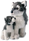 Maskotki i pluszaki - Wilk Rappa pluszowy z młodym 27cm - miniaturka - grafika 1