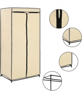 vidaXL vidaXL Szafy, 2 szt., kremowe, 75x50x160 cm - Szafy - miniaturka - grafika 4
