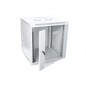 Szafy rack - Digitus Szafa wisząca jednosekcyjna 19 12U 635/600/600mm, drzwi szklane, szara (RAL 7035), zmontowana - miniaturka - grafika 1