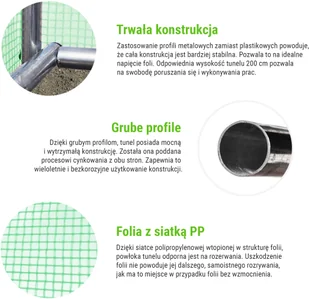 Home&Garden Tunel foliowy 250 x 500 cm (12,5 m2) zielony 854253 - Szklarnie ogrodowe - miniaturka - grafika 7