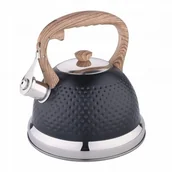 Czajniki na gaz - Kamille Czarny nowoczesny czajnik z gwizdkiem 2,7L 1098 - miniaturka - grafika 1