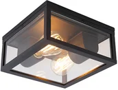 Lampy ogrodowe - QAZQA Industrialna lampa sufitowa czarna IP44 - Charlois - miniaturka - grafika 1
