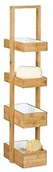 Półki łazienkowe - Relaxdays regał łazienkowy z drewna bambusowego, wys. x szer. x gł.: 88,5 x 25,5 x 18,5 cm, praktyczny regał wolnostojący z 4 koszykami, z naturalnego drewna do łazienki i wilgotnych pomieszczeń, kolo 10020304 - miniaturka - grafika 1