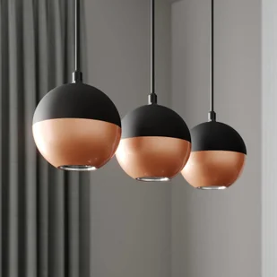 Euluna Lampa wisząca Midway czarna/miedziana 3-pkt. długa - Lampy sufitowe - miniaturka - grafika 3