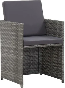 vidaXL 17-cz. zestaw mebli do ogrodu z poduszkami, rattan PE, antracyt - Meble ogrodowe - miniaturka - grafika 7