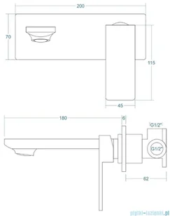 CORSAN Trino Bateria podtynkowa umywalkowa czarna CMB7115BL | - Baterie podtynkowe - miniaturka - grafika 2