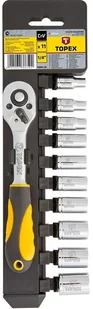 TOPEX KLUCZE NASADOWE 1/4 11SZT zakupy dla domu i biura 38D650 - Zestawy narzędziowe - miniaturka - grafika 3