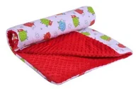 Koce i narzuty dla dzieci - Medi Partners Kocyk MINKY dwustronny 75x100 cm 100% bawełna Baranki+czerwony Medi Partners - miniaturka - grafika 1