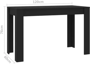 vidaXL Stół jadalniany, czarny, 120x60x76 cm, płyta wiórowa - Stoły - miniaturka - grafika 6