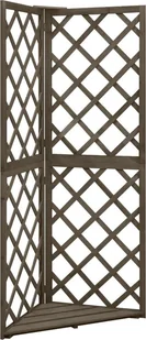 vidaXL Narożna krata ogrodowa, szara, 50x50x145 cm, drewno jodłowe - Kratki i pergole - miniaturka - grafika 2