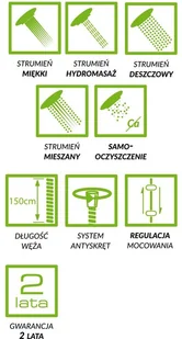 Laveo Cers kolumna natryskowa 100 cm chrom PL7_00OX PL7_00OX - Zestawy prysznicowe - miniaturka - grafika 6