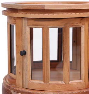 vidaXL Witryna, naturalna, 50 x 50 x 76 cm, lite drewno mahoniowe - Witryny - miniaturka - grafika 6