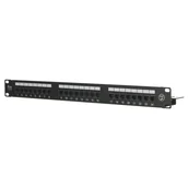 Pozostałe akcesoria sieciowe - ALANTEC Patch panel UTP z półką czarny PK013 24xRJ-45 kat 5e 19" - miniaturka - grafika 1
